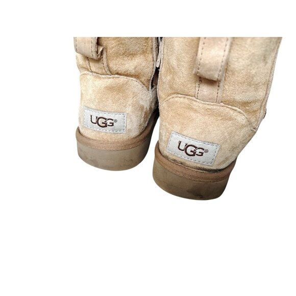 UGG Womens Size 5 Classic Mini Double Zip Chestnut Suede Shearling Boots Shoes - Picture 8 of 11